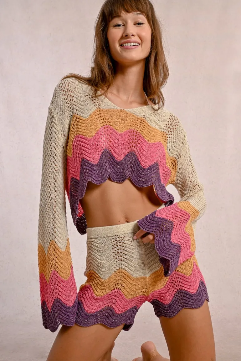 Short de plage en crochet
