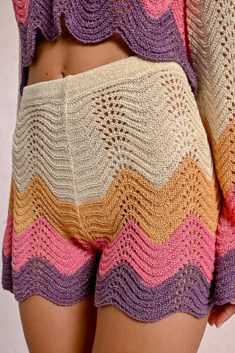 Short de plage en crochet