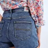 Short en jean à franges