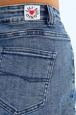 Short en jean à franges
