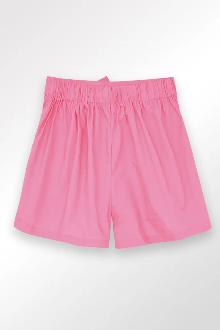 Short en popeline, nouable à la taille
