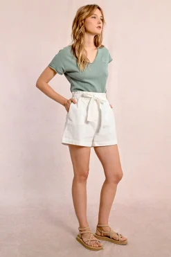 Short fluide ceinturé