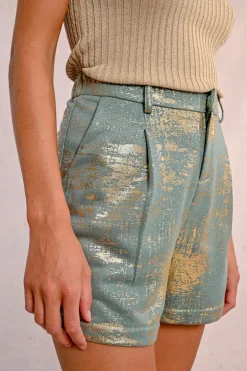 Short irisé taille haute