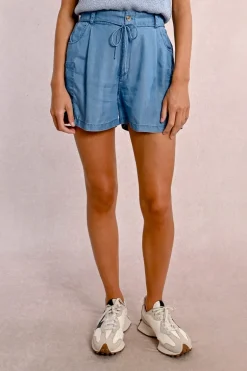 Short taille haute en Tencel