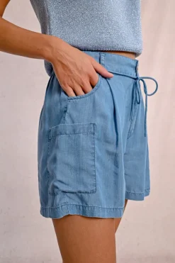 Short taille haute en Tencel