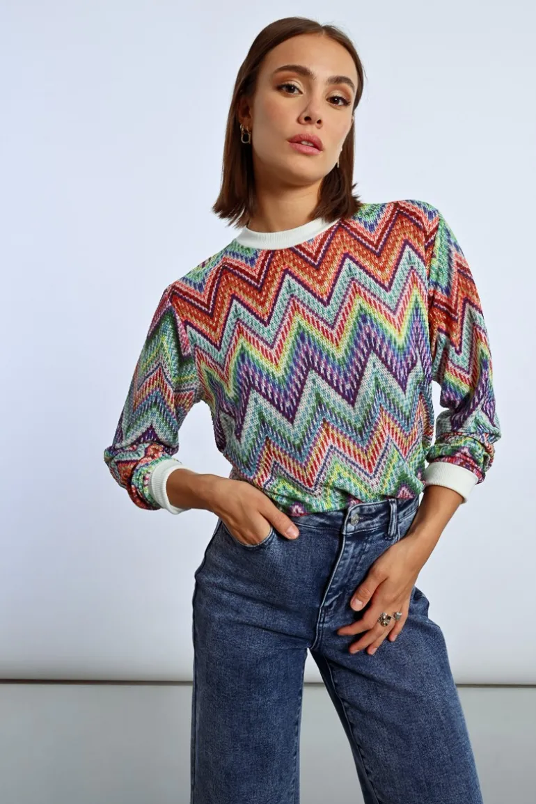 Sweat en maille multico