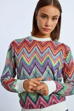 Sweat en maille multico