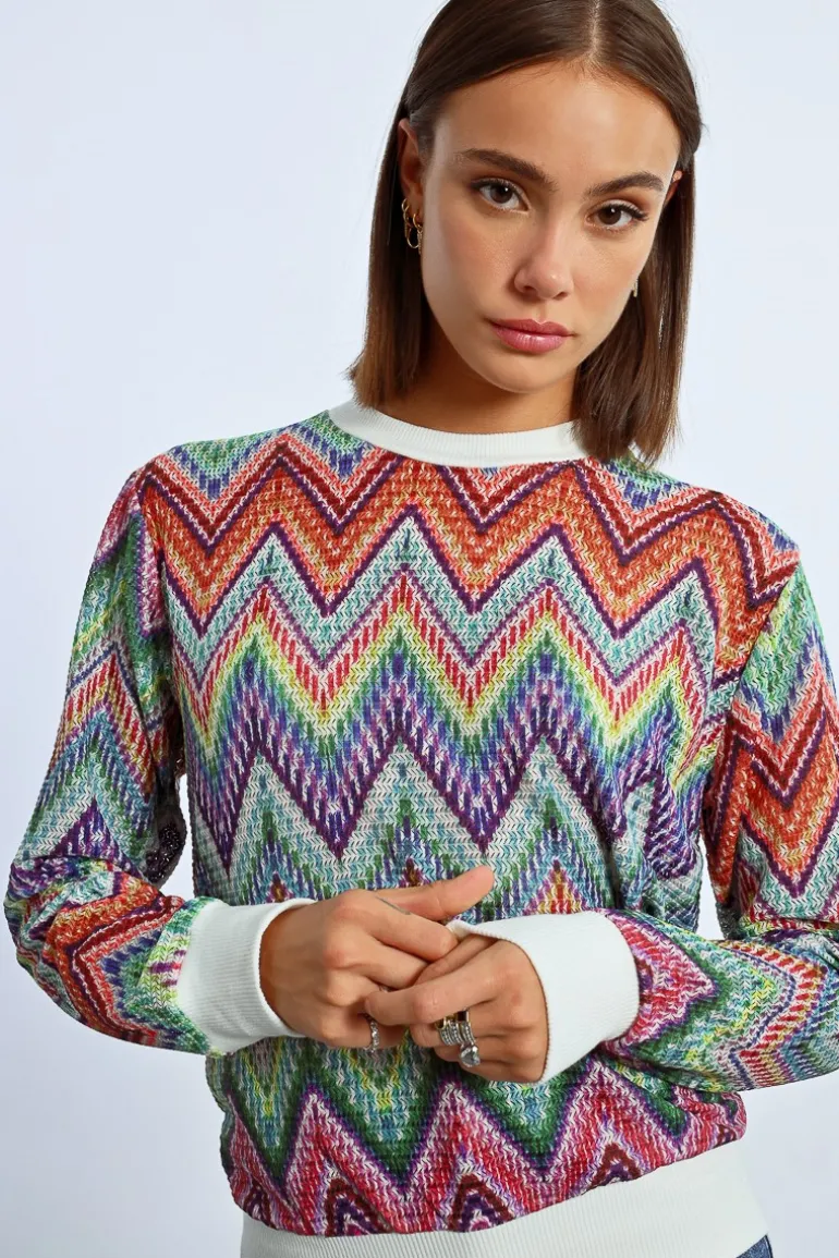 Sweat en maille multico