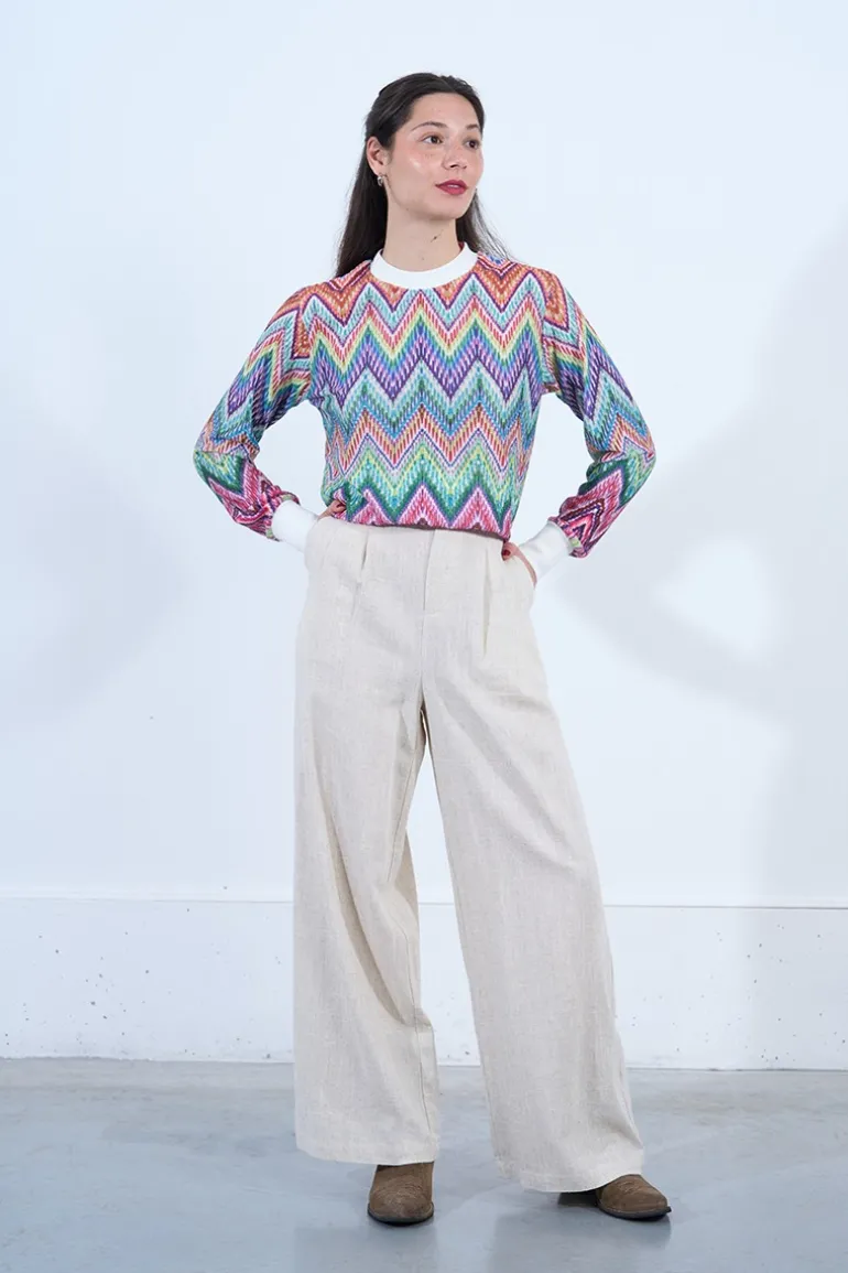 Sweat en maille multico