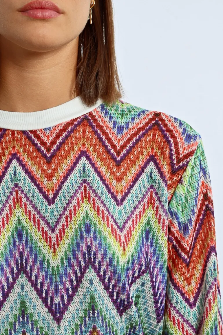 Sweat en maille multico