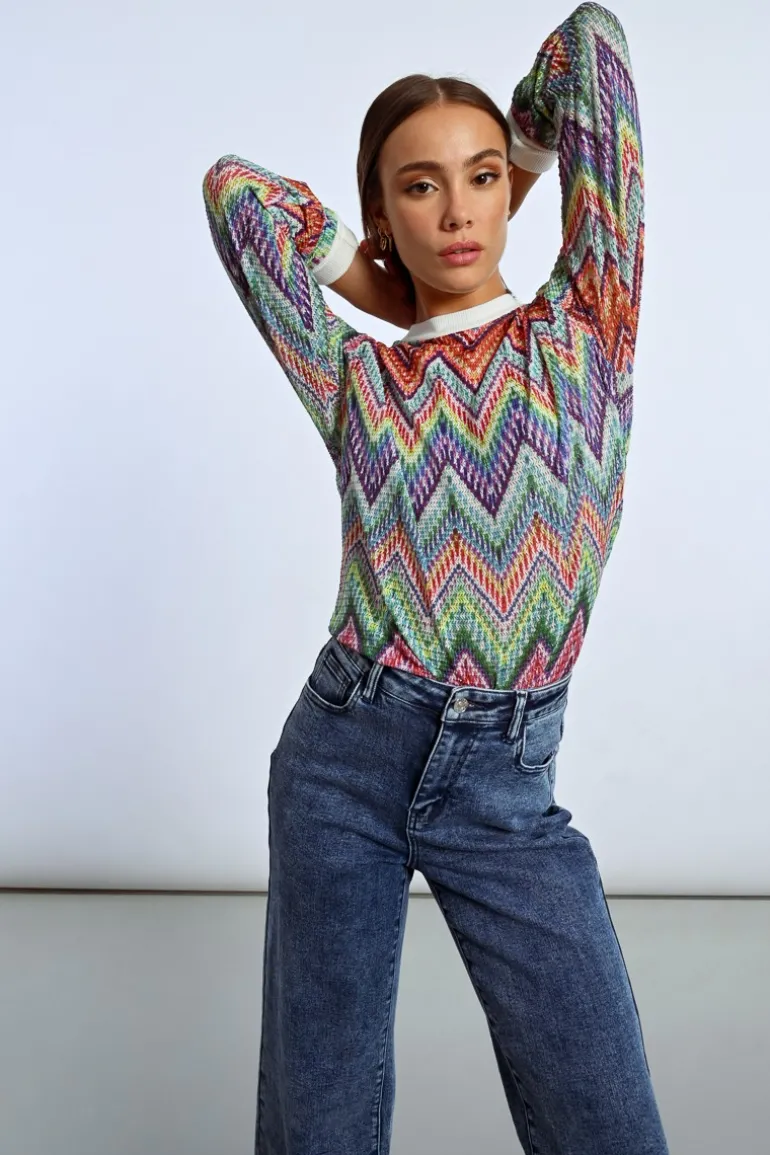 Sweat en maille multico