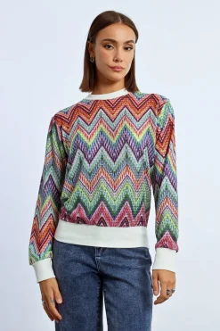Sweat en maille multico
