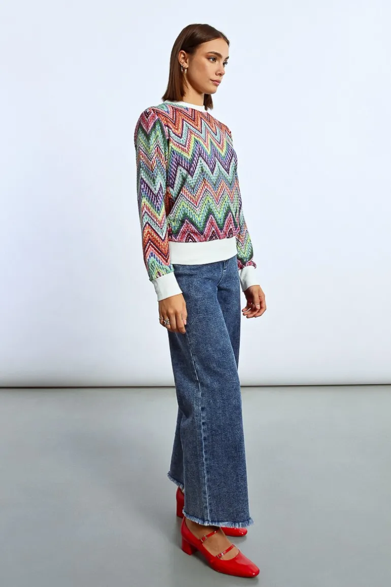 Sweat en maille multico