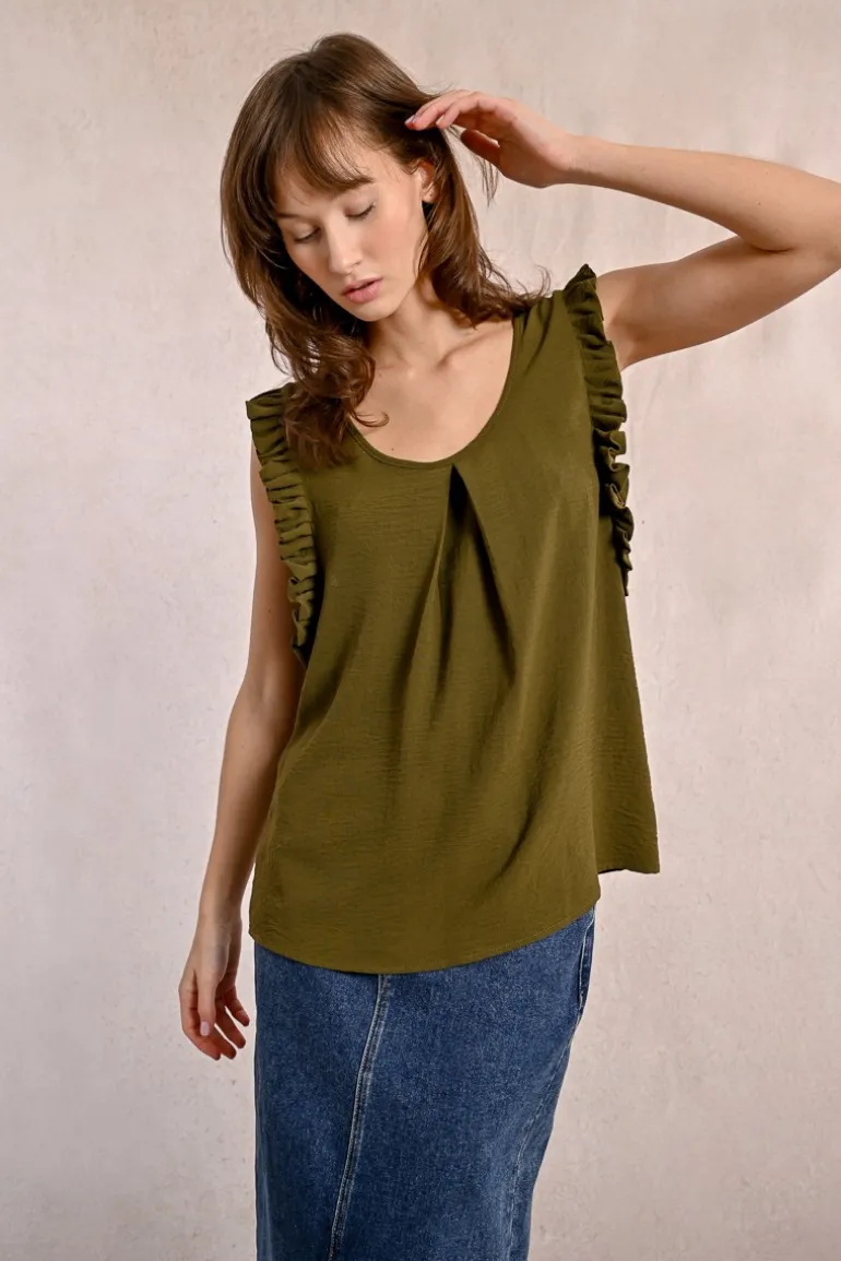 Top à manches volantées