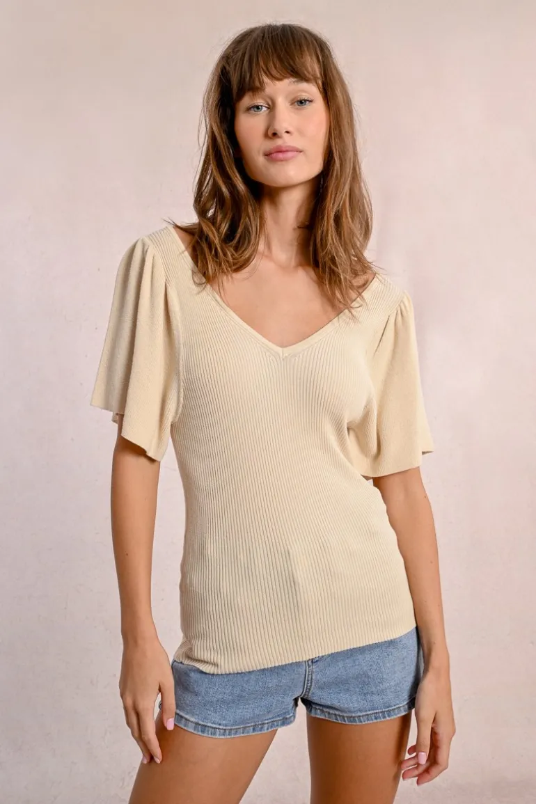 Top à volants en maille