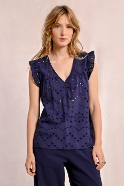Top en broderie ajourée