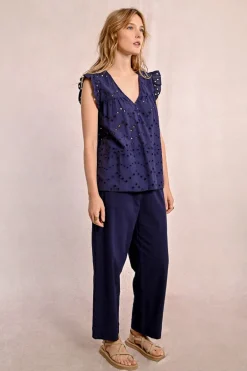 Top en broderie ajourée