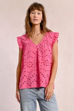 Top en broderie ajourée