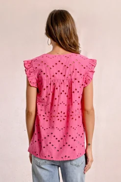 Top en broderie ajourée