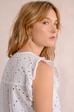Top en broderie ajourée
