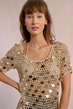 Top en crochet et sequins
