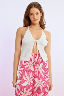 Top en maille nouable