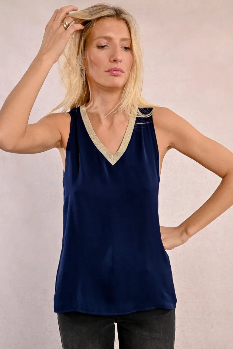 Top, encolure irisée