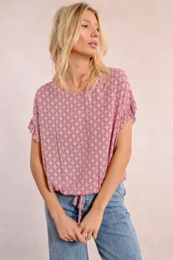 Top oversize imprimé