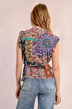 Top portefeuille imprimé cachemire