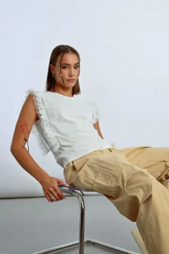 T-shirt à dentelle