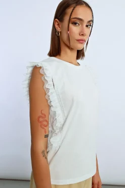T-shirt à dentelle