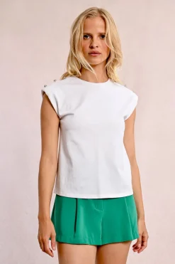 T-shirt à larges épaulettes