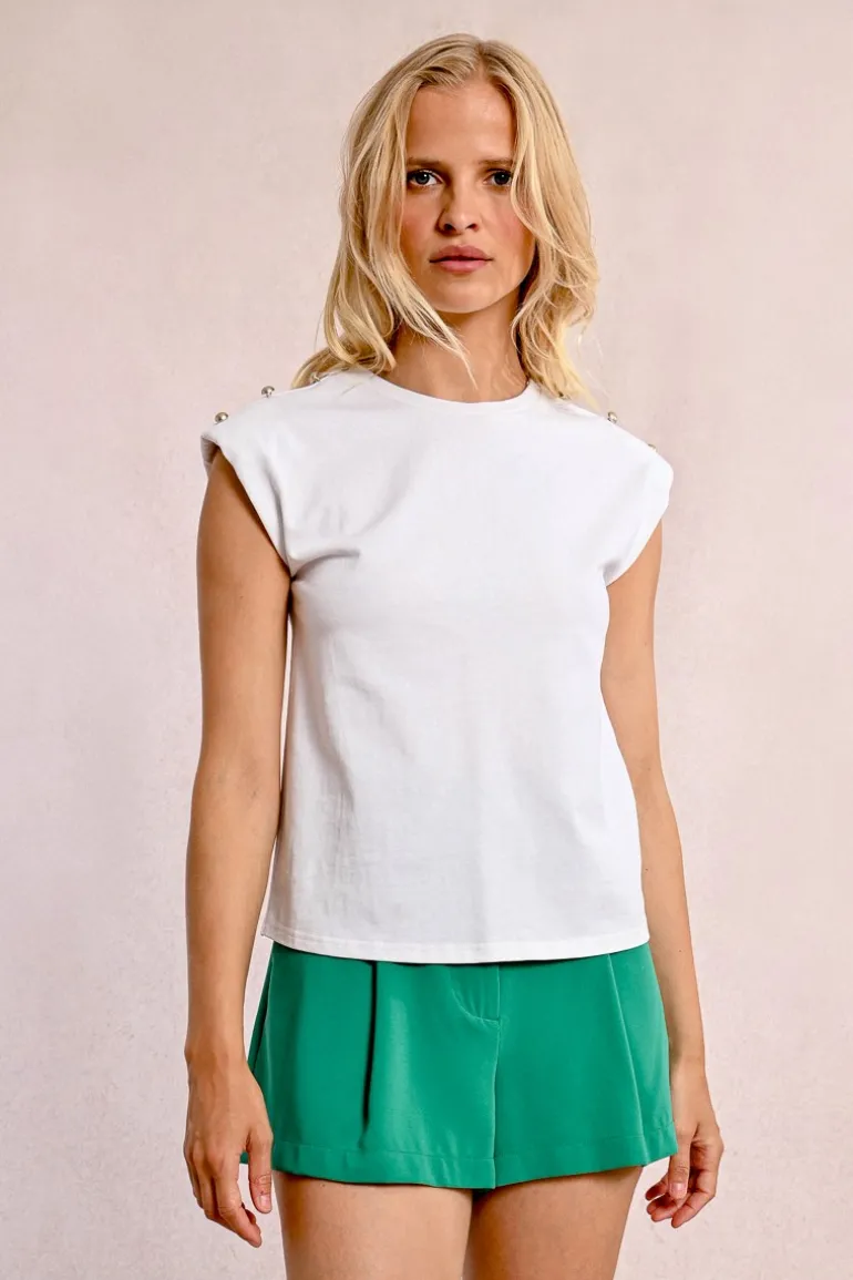 T-shirt à larges épaulettes
