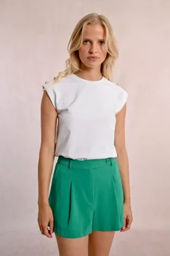 T-shirt à larges épaulettes