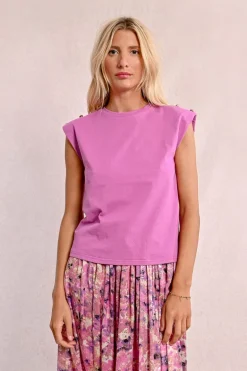 T-shirt à larges épaulettes