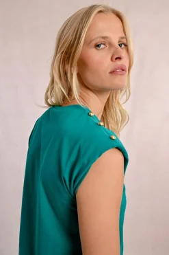 T-shirt à larges épaulettes