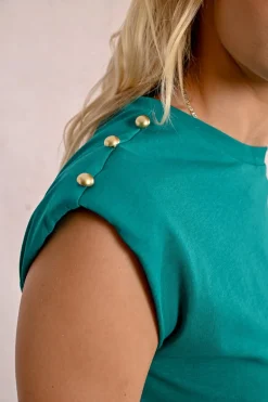 T-shirt à larges épaulettes