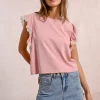T-shirt à manches volantées