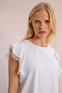 T-shirt à manches volantées