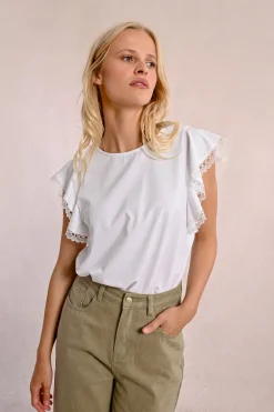 T-shirt à manches volantées