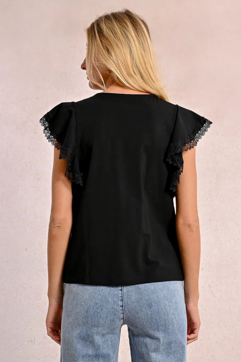 T-shirt à manches volantées
