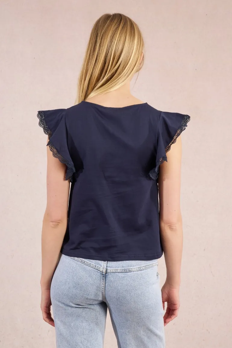 T-shirt à manches volantées