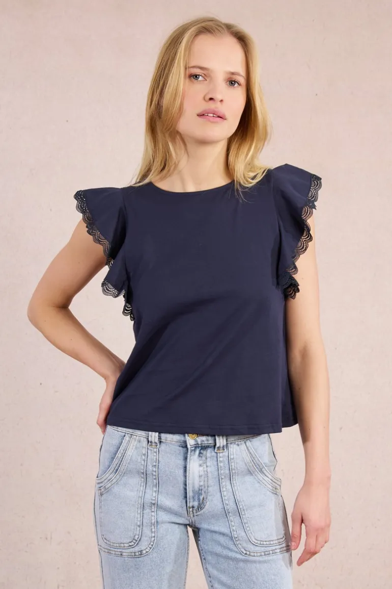 T-shirt à manches volantées