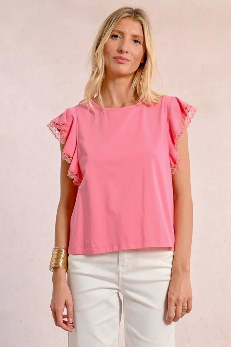 T-shirt à manches volantées