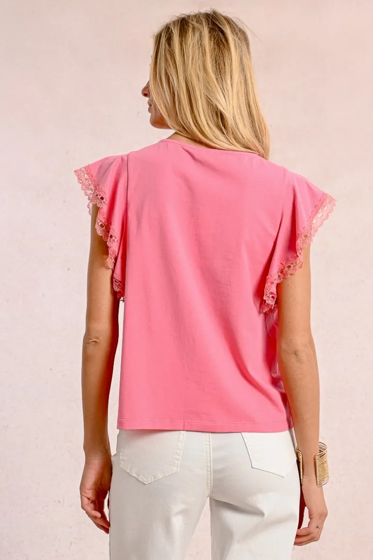 T-shirt à manches volantées