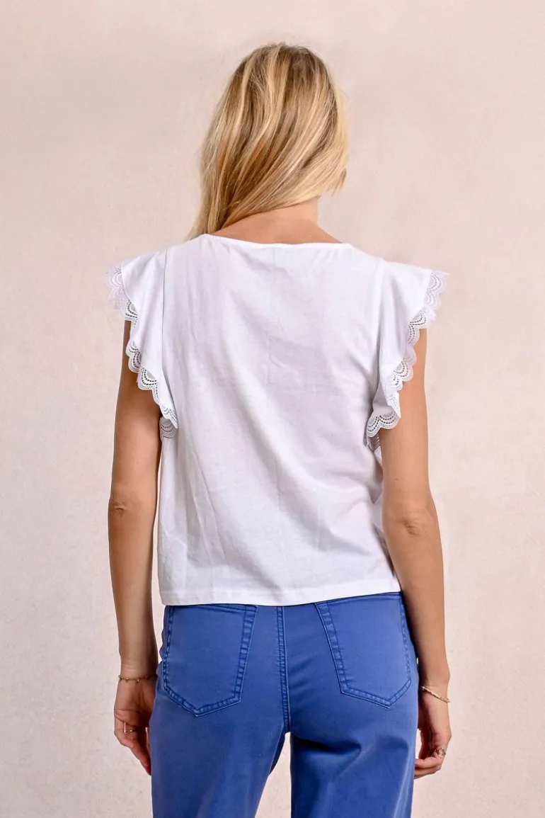 T-shirt à manches volantées