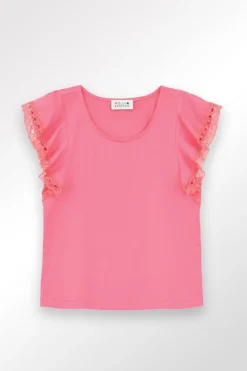 T-shirt à manches volantées