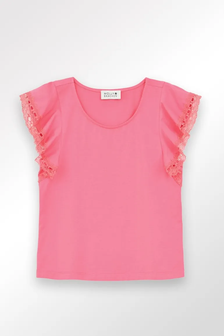 T-shirt à manches volantées
