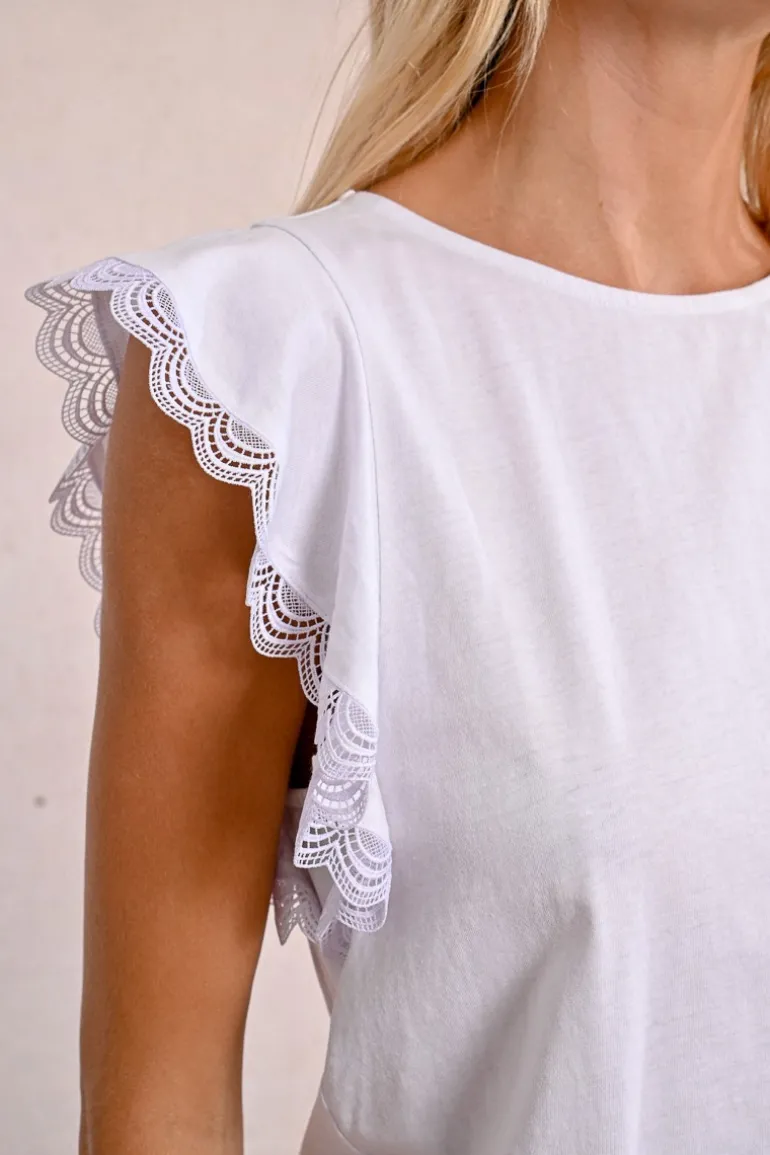 T-shirt à manches volantées