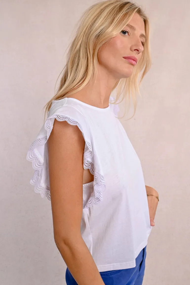 T-shirt à manches volantées